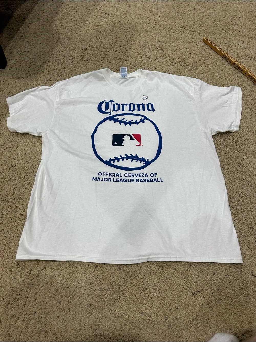 Corona MLB Shirt Mens 2XL White Graphic Tee Major League Baseball Beer Logo